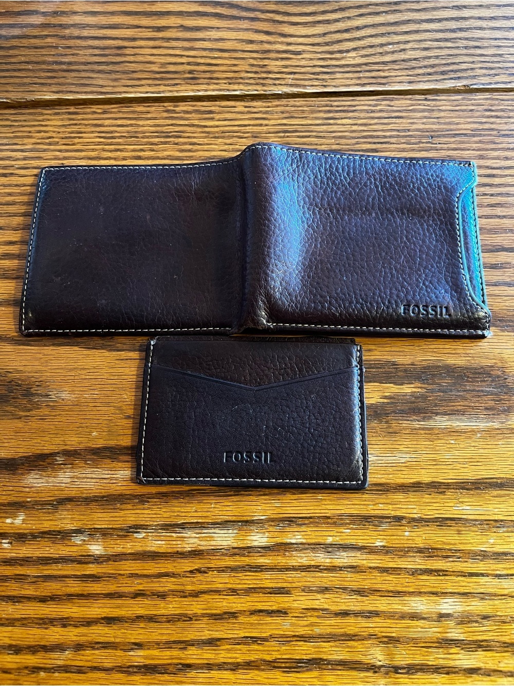 Vintage Fossil Men's Brown Leather Wallet